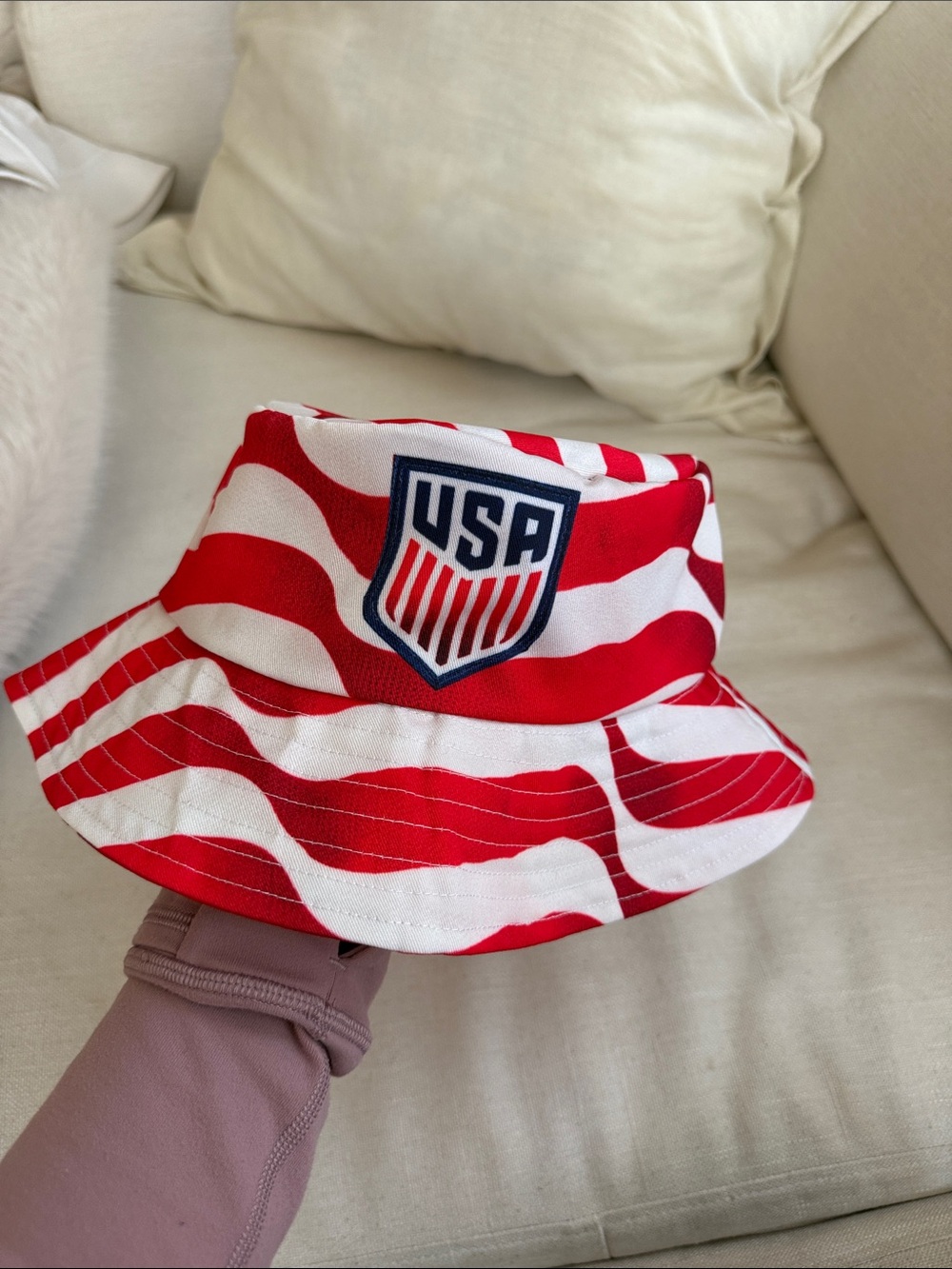 Red & White Flag Bucket Hat